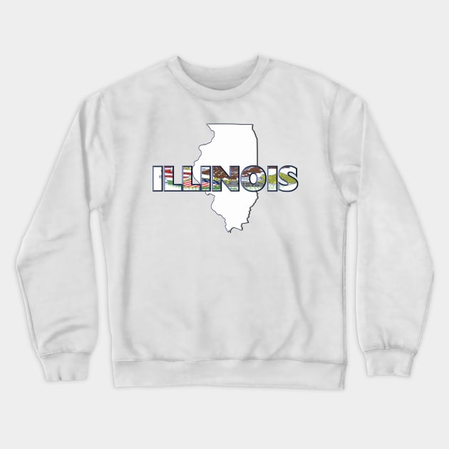 Illinois Colored State Letters Crewneck Sweatshirt by m2inspiration